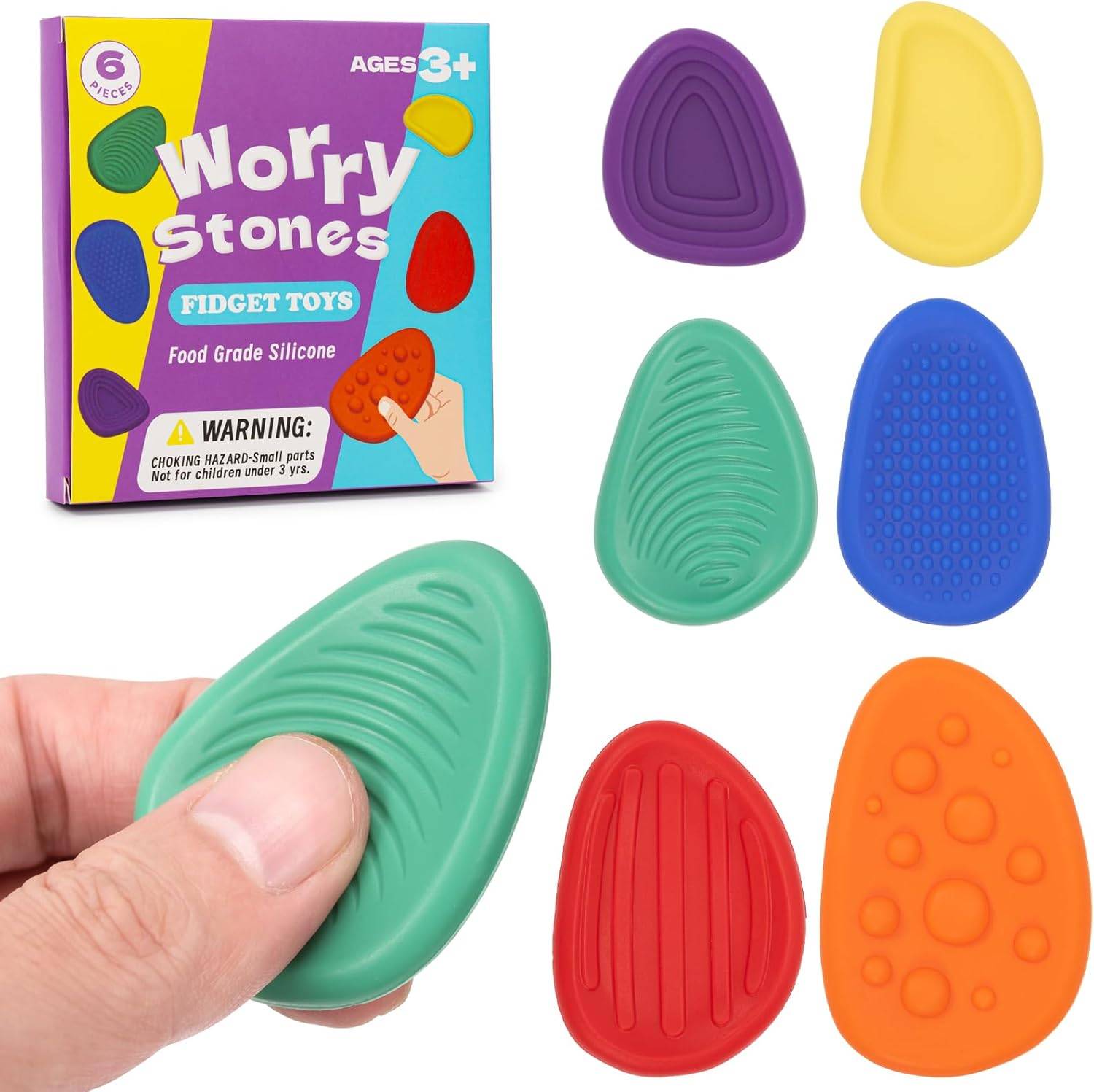 Silicone Sensory Worry Stone Set
